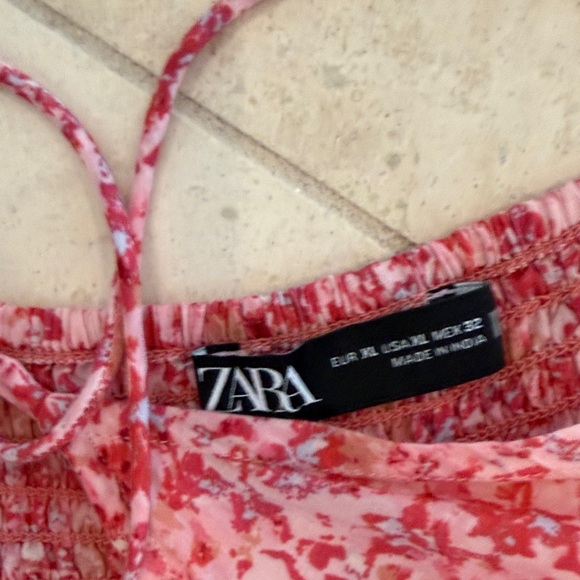 Zara Floral Pink Midi Dress SxXL - Picture 3 of 4